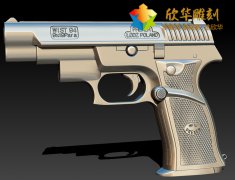 手枪3d模型_zbrush雕刻作品-雕刻教程网